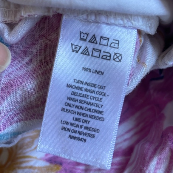 C&C California Bohp Tropical Print Drawstring Linen Shorts - Picture 7 of 7